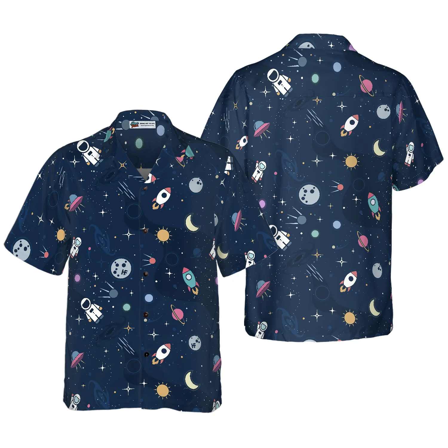 Outer Space Hawaiian Shirt Aloha Shirt For Men and Women