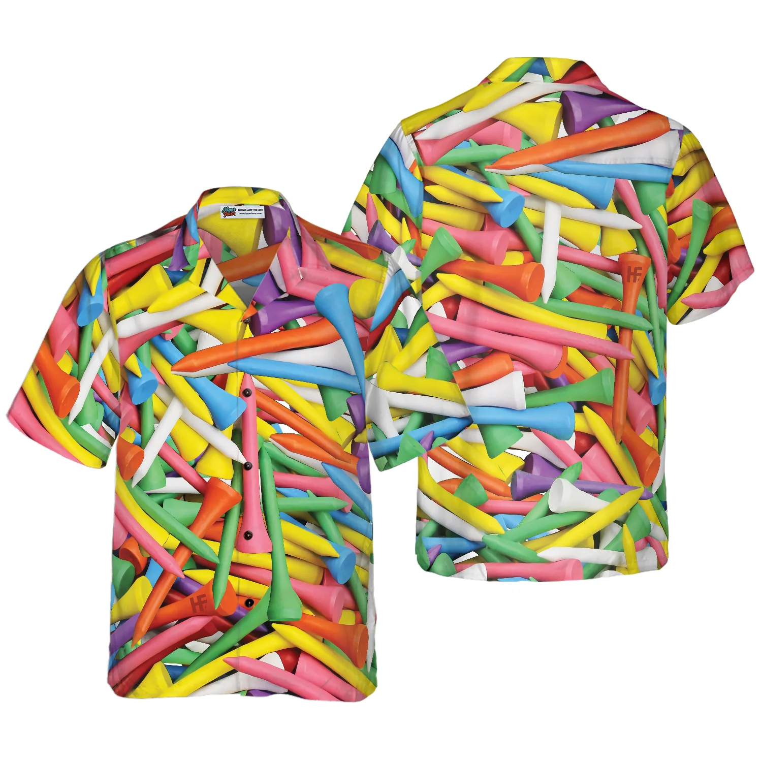 Colorful Golf Tee Hawaiian Shirt Aloha Shirt For Men and Women