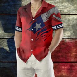 Red Ripped Flag Texas Hawaiian Shirt Texas The Lone Star State Shirt Proud Texas Shirt Aloha Shirt For Men and Women - Dream Art Europa