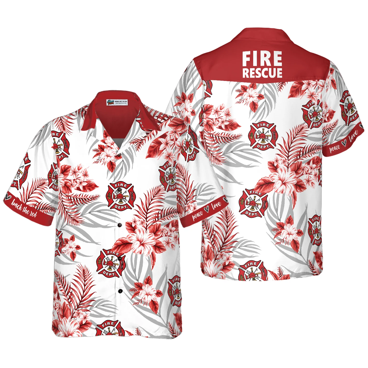 Firefighter Fire Rescue Hawaiian Shirt Aloha Shirt For Men and Women