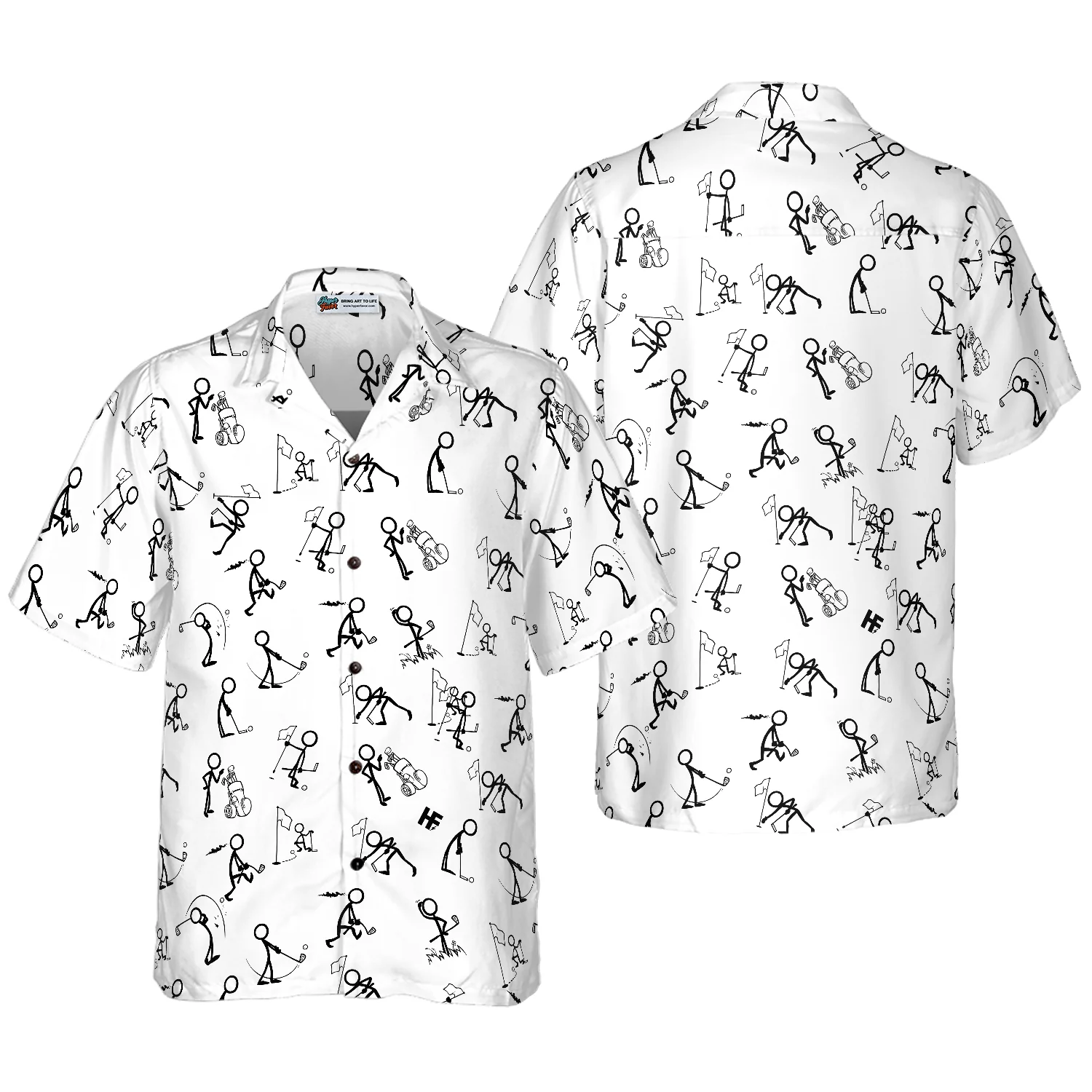 Stickfigures Playing Golf V2 Hawaiian Shirt Aloha Shirt For Men and Women