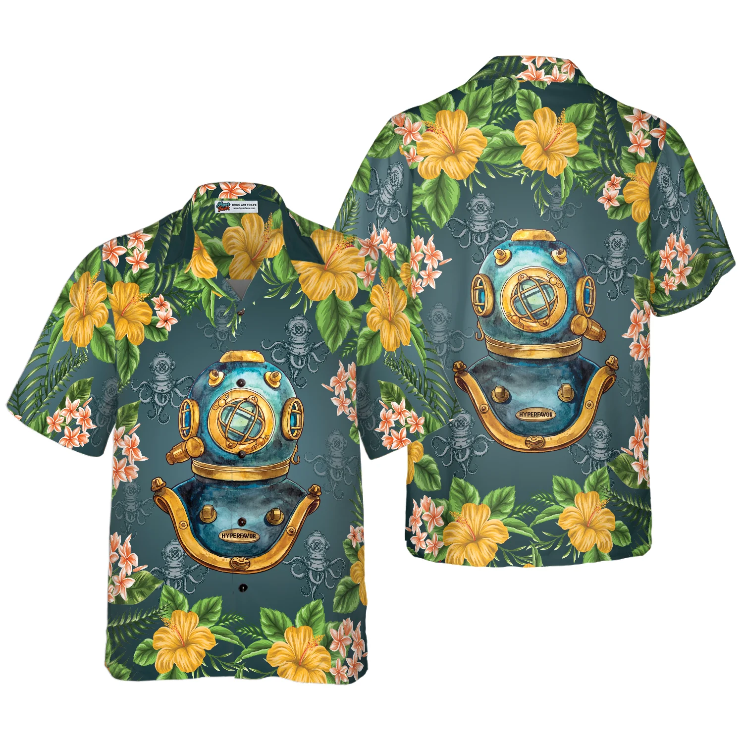 Scuba Diving Vintage Helmet Hawaiian Shirt Aloha Shirt For Men and Women