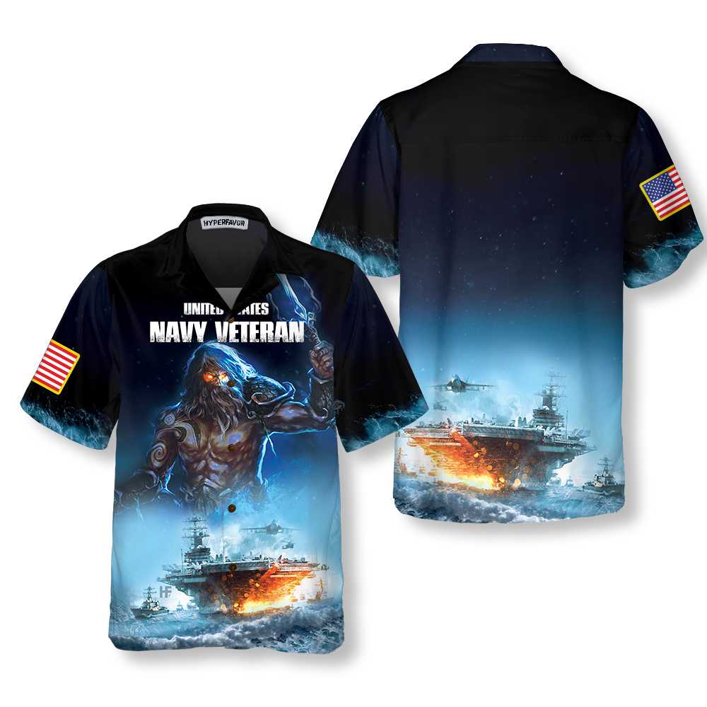 Navy Veteran Hawaiian Shirt Proud Veteran Shirt Meaningful Gift For Veteran Day Aloha Shirt For Men and Women