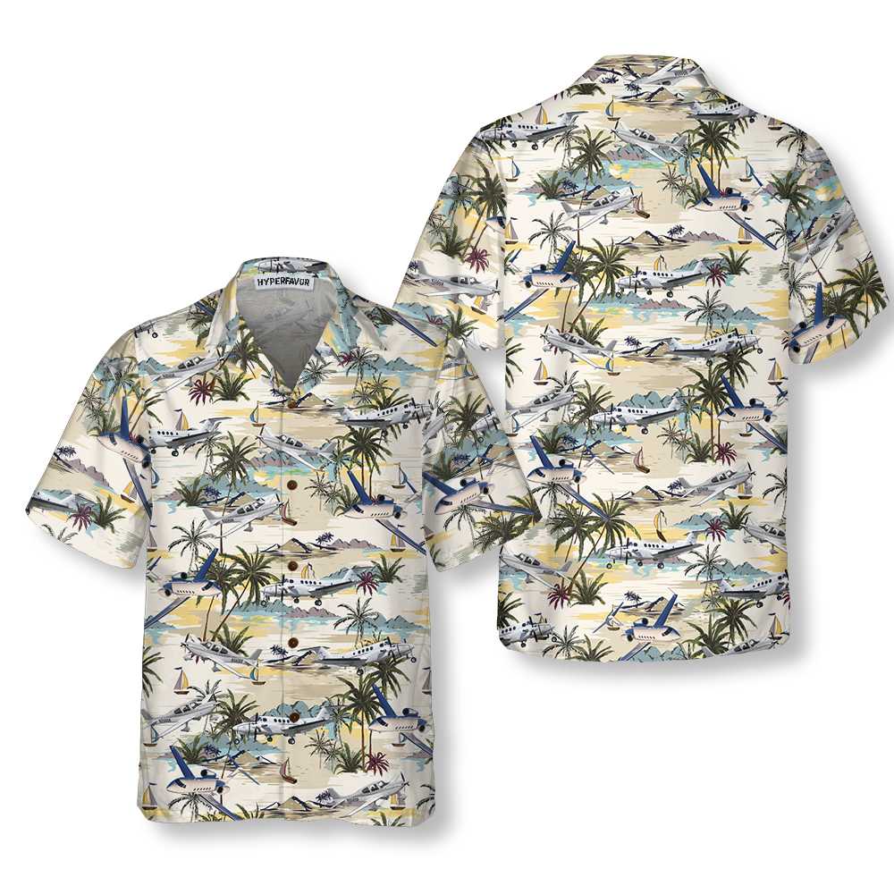 Army Aviation Aircraft Tropical Pattern Hawaiian Shirt Tropical Aviation Shirt Aloha Shirt For Men and Women