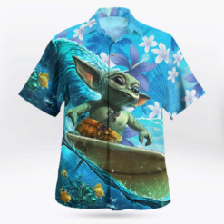 Baby Yoda Surfing Hawaiian Shirt Summer Aloha Shirt For Men Women - Dream Art Europa