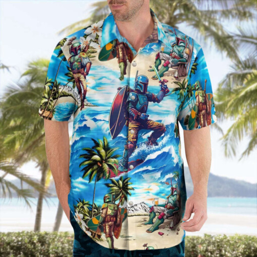 Boba Fett Star Wars Surfing Hawaiian Shirt Summer Aloha Shirt For Men Women