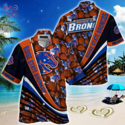 Boise State Broncos Summer Hawaiian Shirt With Tropical Flower Fan Made Aloha Shirt For Men Women