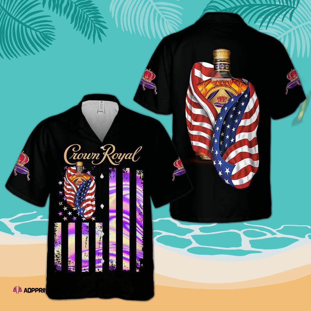 US flag Crown Royal Usa Flag Hawaiian Shirt Trending Summer Aloha Shirt For Men Women