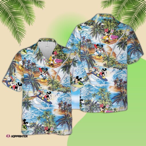 Disney Mickey Mouse Summer Button Up Hawaiian Shirt Aloha Shirt For Men Women