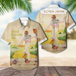 Elton John Goodbye Yellow Brick Road Album Hawaiian Shirt Summer Aloha Shirt For Men Women - Dream Art Europa