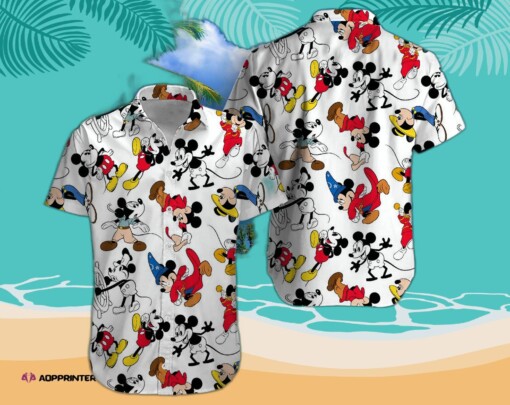 Friends and Disney Mickey Mouse Floral Aloha Hawaiian Shirt Summer Trip Aloha Shirt For Men Women