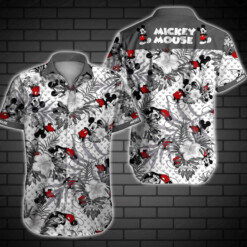 Gray Mickey Mouse Disney Hibiscus 3D Hawaiian Shirt - Dream Art Europa