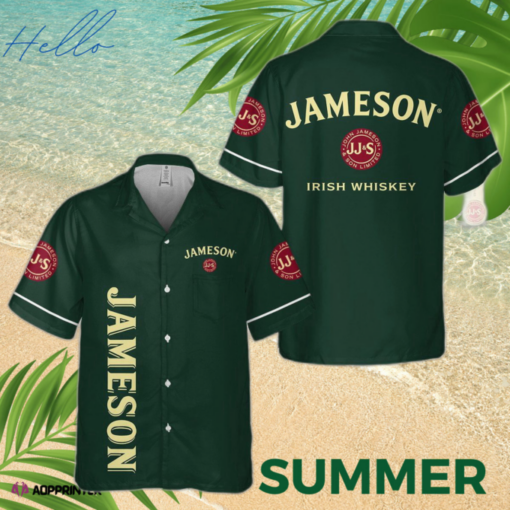 Green Jameson Irish Whiskey Party All Over Print 3D Hawaiian Shirt