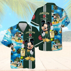 Jameson Irish Whiskey Mickey Mouse All Over Print 3D Aloha Summer Beach Hawaiian Shirt - Dream Art Europa