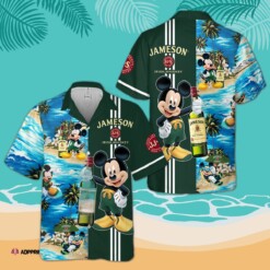 Jameson Irish Whiskey Mickey Mouse All Over Print 3D Aloha Summer Beach Hawaiian Shirt