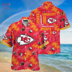 Kansas City Chiefs NFL Hawaiian Summer Button Up T-Shirt Red Aloha Shirt For Men Women