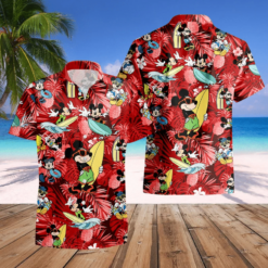 Mickey Mouse Costume Disney Summer Red 3D Hawaiian Shirt - Dream Art Europa