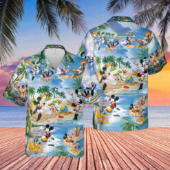 Mickey Mouse Disney Summer Sleeve Button Hawaiian Shirt - Dream Art Europa