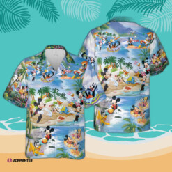 Mickey Mouse Disney Summer Sleeve Button Hawaiian Shirt