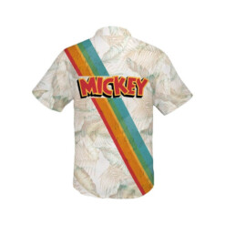 New Mickey Mouse Rainbow Stripe Disney Cartoon Hawaiian Shirt - Dream Art Europa