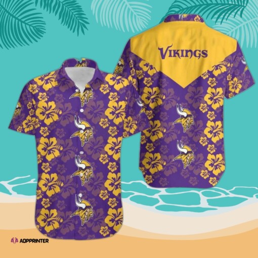 Minnesota Vikings Flowers Hawaiian Shirt