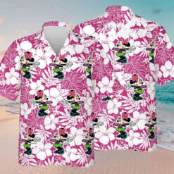 Minnie Floral Pattern Hawaiian Shirt Purple 02 Summer - Dream Art Europa