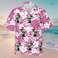 Minnie Floral Pattern Hawaiian Shirt Purple 02 Summer - Dream Art Europa