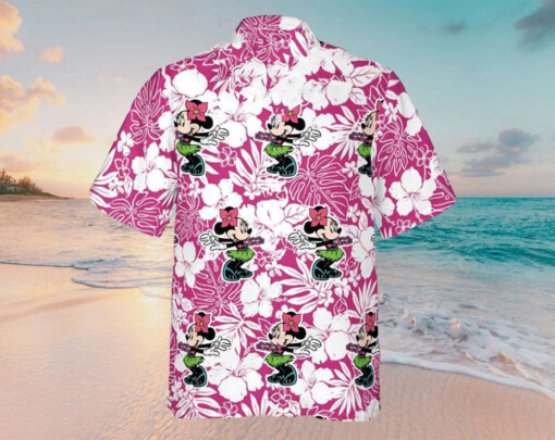 Minnie Floral Pattern Hawaiian Shirt Purple 02 Summer