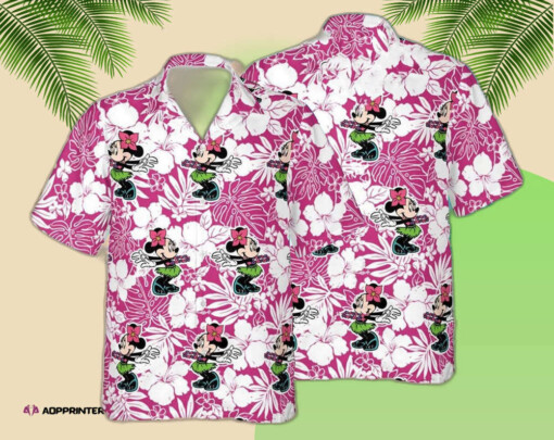 Minnie Floral Pattern Hawaiian Shirt Purple 02 Summer