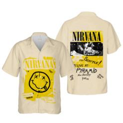 Nirvana Merch Art From Seattle Live At Pyramid Cuban Shirt Premium Unique Hawaiian Shirt - Dream Art Europa
