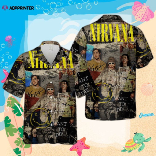 Nirvana Merch I Hate Myself And I Want To Die Premium Hawaiian Shirt Cuban Shirt