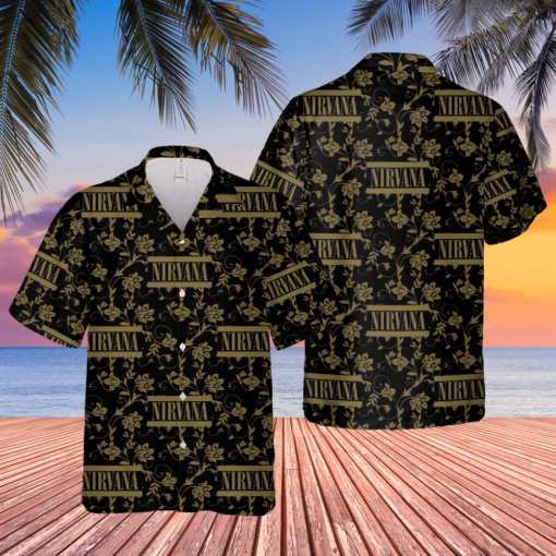 Nirvana Rock Band Flowers Pattern Hawaiian Shirt