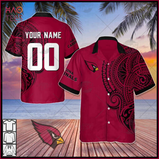 Personalize NFL Arizona Cardinals Polynesian Tattoo Design Hawaiian Shirt Hot Summer Aloha Shirt For Men Women