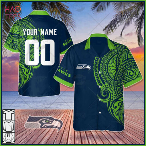 Personalize NFL Seattle Seahawks Polynesian Tattoo Trending Hawaiian Shirt Aloha Shirt For Men Women