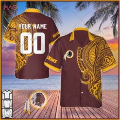 Personalize NFL Washington Redskins Polynesian Tattoo Design Hawaiian Shirt