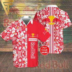 Personalized Red Bull Racing Printed Summer Floral Summer Beach Hawaiian Shirt - Dream Art Europa