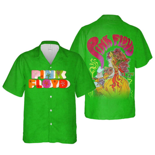 Pink Floyd Merch Hippie Girl Art Cuban Shirt Premium Hawaiian Shirt