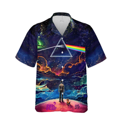 Pink Floyd The Dark Side Of The Moon Galaxy Art Cuban Shirt Premium Hawaiian Shirt