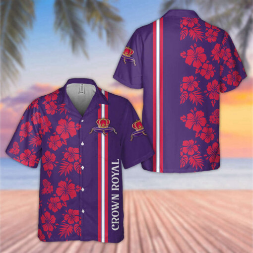 Purple Flower Crown Royal Hawaiian Shirt Summer Aloha Shirt For Men Women