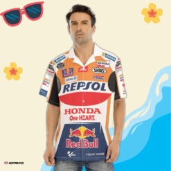 Repsol Honda Motogp Racing Red Bull  Repsol Honda Hawaiian Shirt