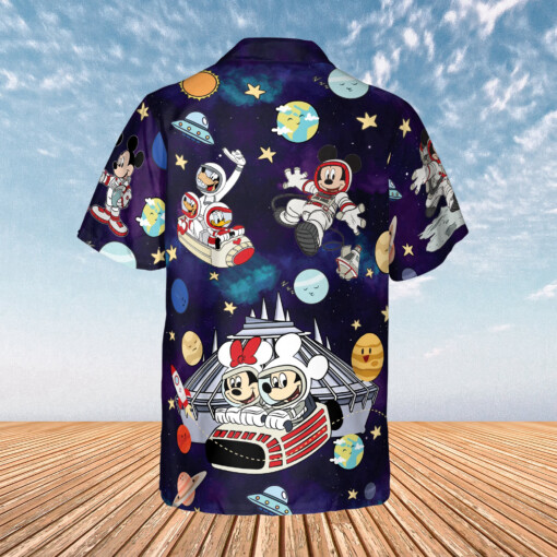 Retro Disneyland Astronaut Hawaiian Set Disney 80s Tomorrowland Shirt