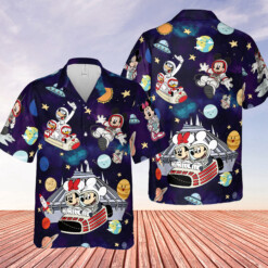 Retro Disneyland Astronaut Hawaiian Set Disney 80s Tomorrowland Shirt - Dream Art Europa