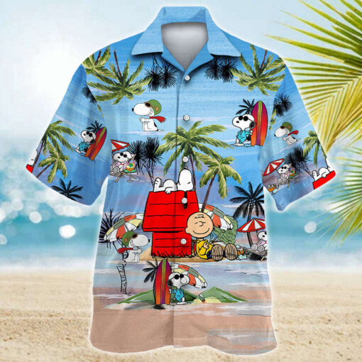 Snoopy Summer Time Hawaiian Shirt Blue Summer Aloha Shirt For Men Women