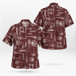 Space Ship Pattern Hawaiian Shirt Brown Summer Aloha Shirt For Men Women - Dream Art Europa