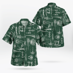 Space Ship Pattern Hawaiian Shirt Green Summer Aloha Shirt For Men Women - Dream Art Europa