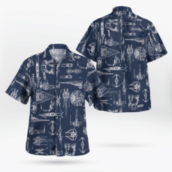 Space Ship Pattern Hawaiian Shirt Navy Summer Aloha Shirt For Men Women - Dream Art Europa