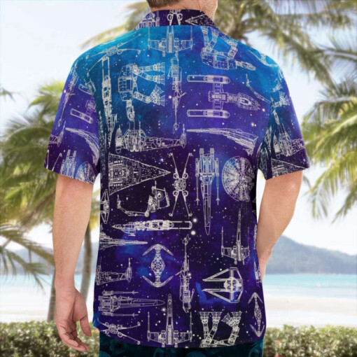 Space Ships Star Wars Galaxy Hawaiian Shirt Summer Aloha Shirt For Men Women
