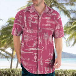 Space Ships Star Wars Pink Hawaiian Shirt Summer Aloha Shirt For Men Women - Dream Art Europa