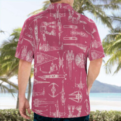 Space Ships Star Wars Pink Hawaiian Shirt Summer Aloha Shirt For Men Women - Dream Art Europa