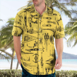 Space Ships Star Wars Yellow Hawaiian Shirt Summer Aloha Shirt For Men Women - Dream Art Europa